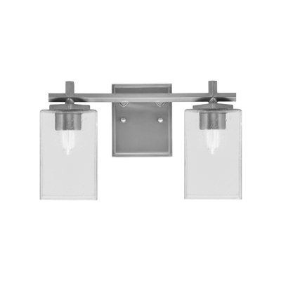 Barre d'éclairage de salle de bain 3 lumières Mariko avec verre carré transparent de 4 po