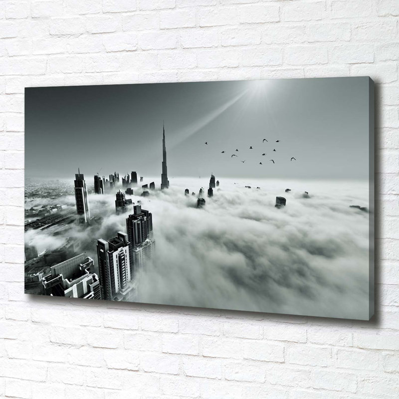 Fog Over Dubai - No Frame Print on Canvas