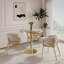 Modern Round Dining Table with Luxurious Stone-Look Top-600465346-600465351