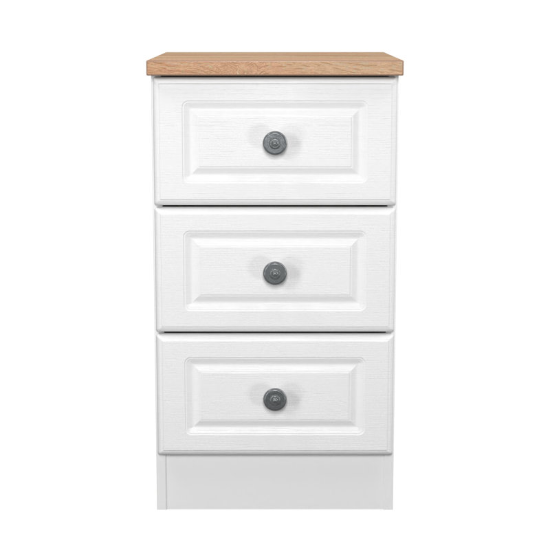Arpelar 37cm W Manufactured Wood Bedside Table, White
