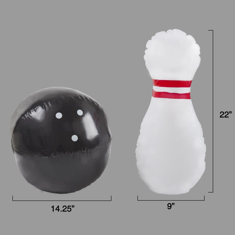 Hé! Jouez! Jeu de quilles géant pour enfants - quilles et boules de jeu gonflables pour jouer à l'intérieur et à l'extérieur