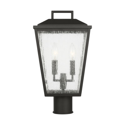 Kennewick 2 Light Outdoor Fixture With Clear Seeded Shade