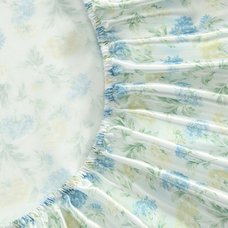 Ensemble de draps Laura Ashley, Ensemble de draps pour grand lit avec 2 taies d'or, Edwina Blue