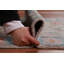 Tapis de couloir oriental à motif floral Gray Oushak 3 x 12