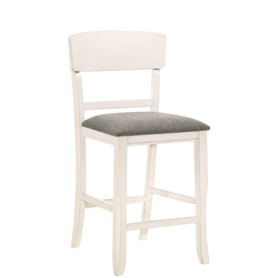 Chaise de salle à manger à hauteur de comptoir, 2 pièces, finition brune, siège rembourré avec pieds évasés, chaises contemporaines, assise, dossier, 2 pièces