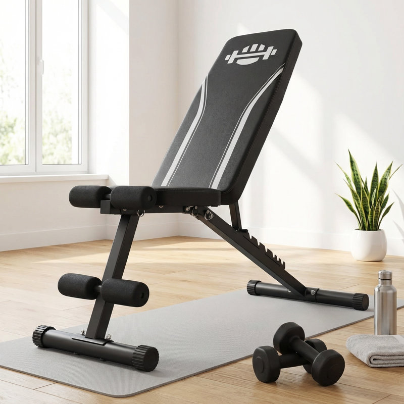 Banc de musculation réglable 660 lb, banc d'entraînement pliable rapide avec 8 positions de dossier, banc incliné / plat / inclinable pour l'entraînement en force à domicile