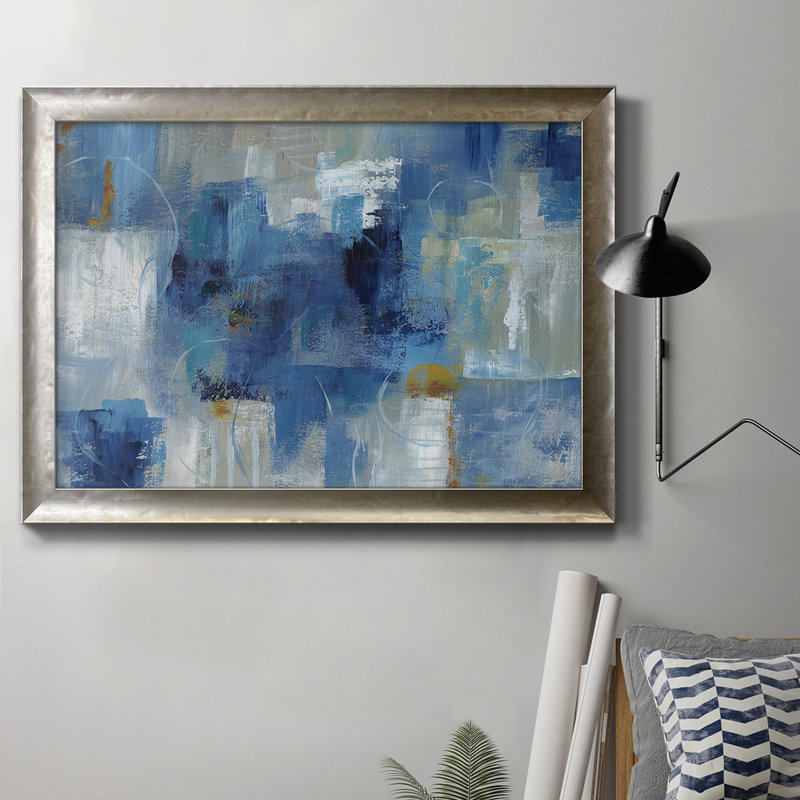Toile encadrée bleue matinale de qualité supérieure - prête à être accrochée, H 18 po x l 27 po x P 2,5 po