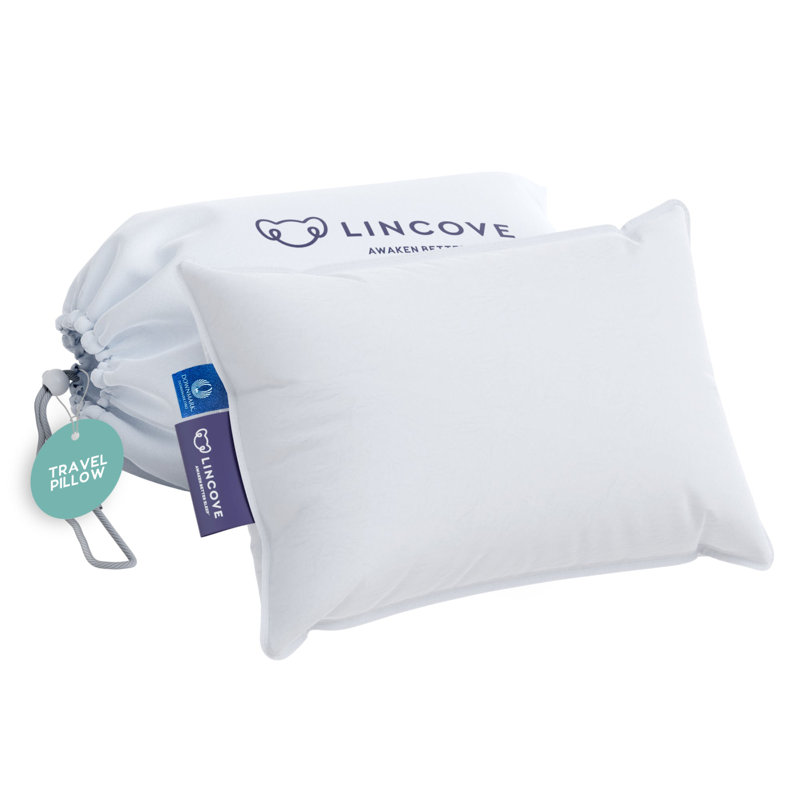Lincove Canadian Down Feather Travel Pillow - Luxurious Head/Neck Support, 13 X 18" - 2 Pack