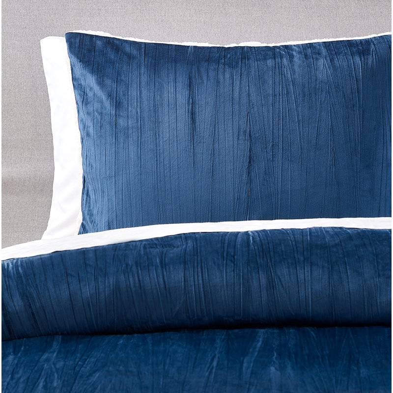 Ensemble d'édredon réversible , Bleu, Édredon de grande taille, 2 taies décoratives et