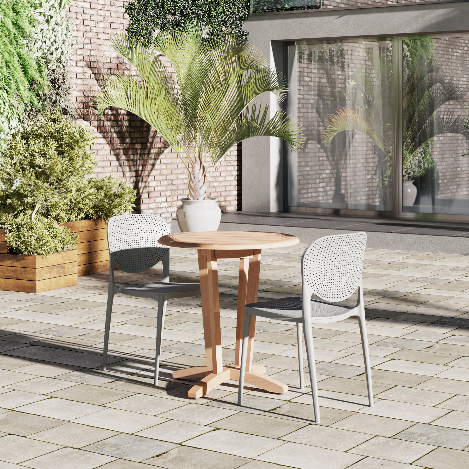 Anautica 25" Teak Patio Dining Set
