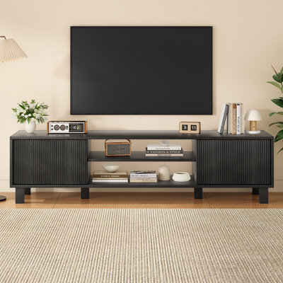 Modern TV Stand For Up To 70'' Tvs, Large Media Console With Storage & Open Shelves, Stylish Entertainment Center For Living Room