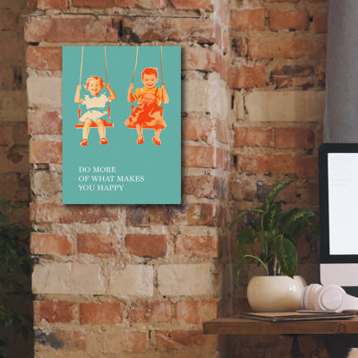 'Two Little Girls On Swings' by Andreas Magnusson Canvas Wall Art