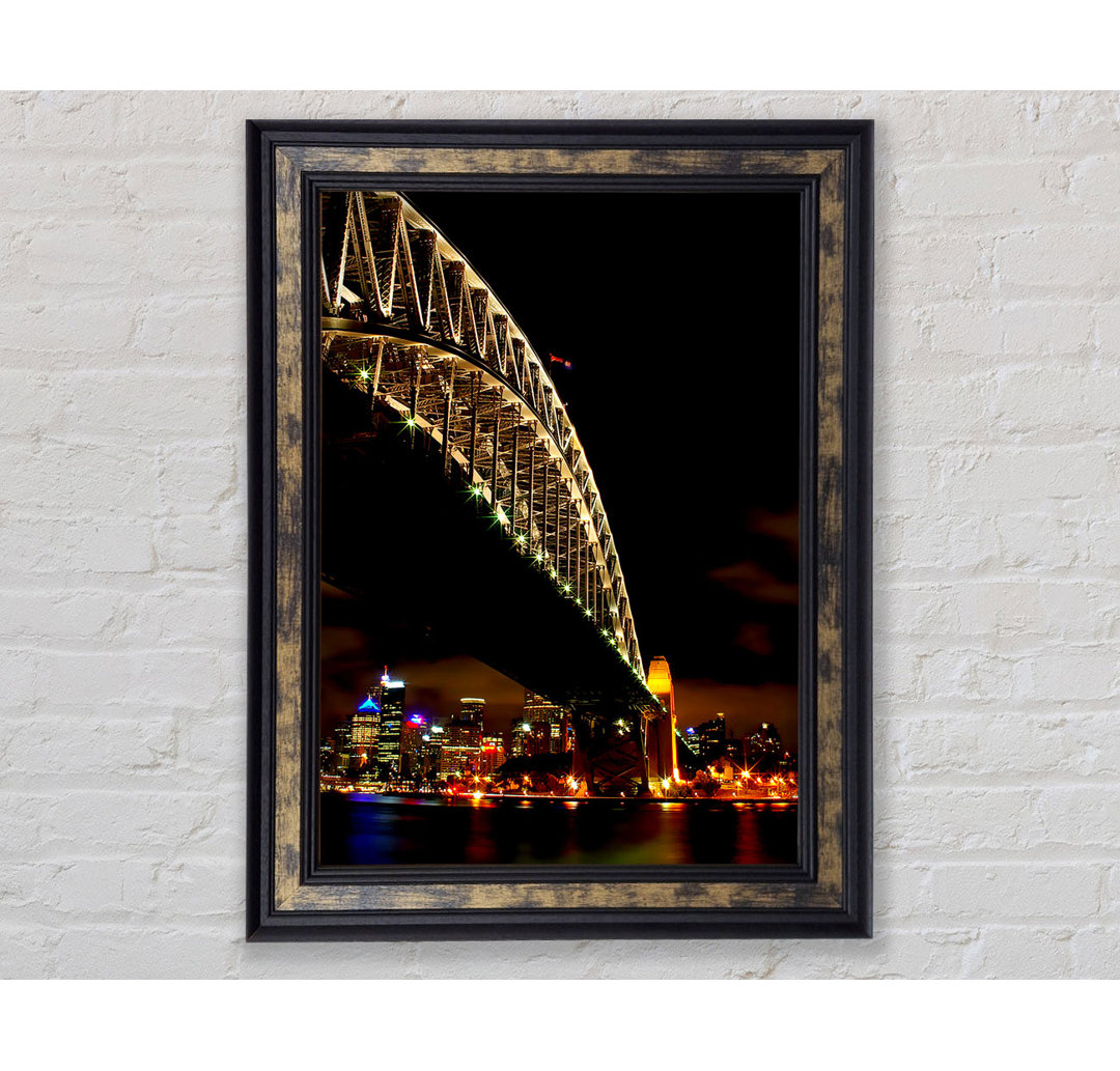 Sydney Harbour Bridge Brown Nights Gerahmter Druck