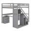 Lit mezzanine avec deux commodes, bureau et bande lumineuse-2085594695