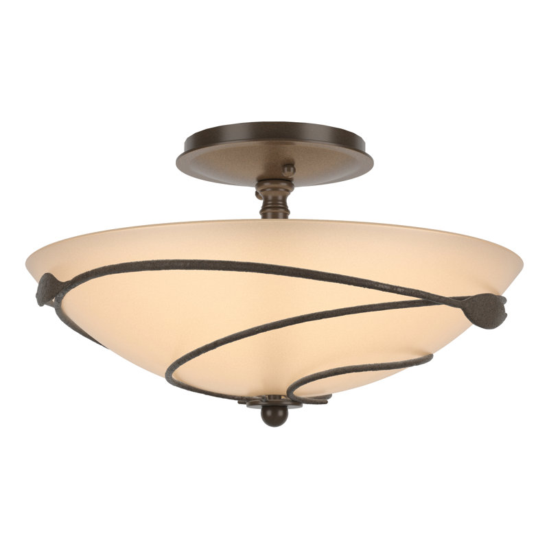 Leaf Semi Flush Mount, Bronze, Sand, 8.2" H x 13.5" W x 13.5" D