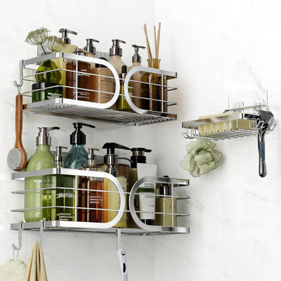 Shower Caddy 3 Pack with Soap Holder
