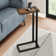 Table d'appoint, en forme de C, bout, côté, stratifié gris Snack, contemporain, moderne