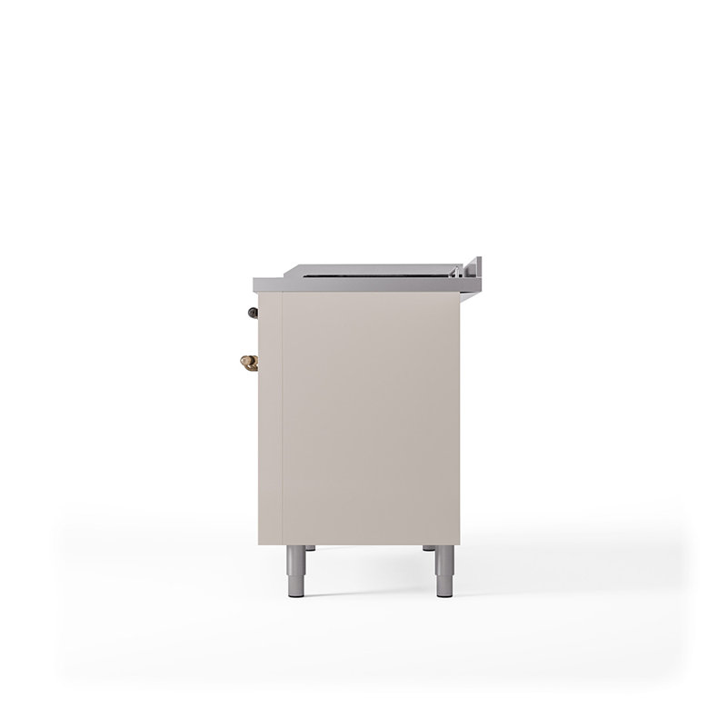 ILVE Nostalgie II 48 Dual Fuel Range, Natural Gas, Antique White/Bronze