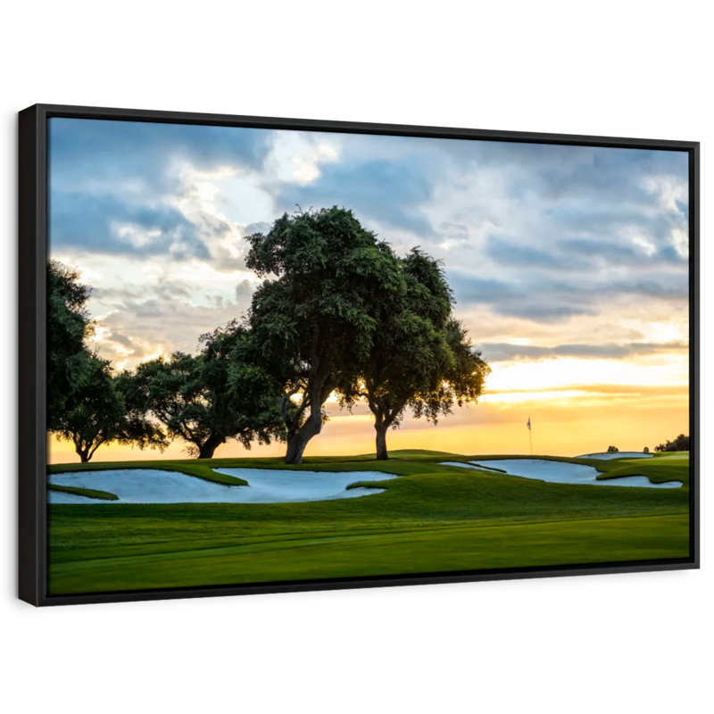 Golf Course Sunset Sky Canvas Print, 25" H x 37" W