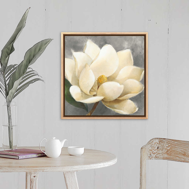Art mural sur toile Magnolia Blossom, Toile à cadre flottant naturel, H 21,25 po x l 21,25 po x P 1,75 po