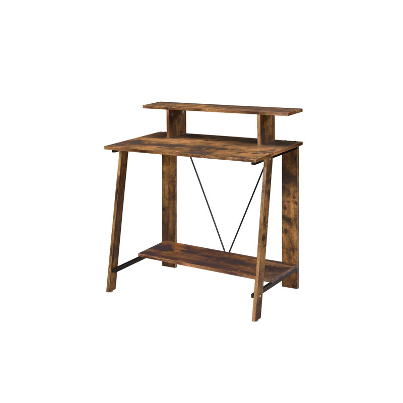 Shepard Rectangular Writing Desk with Open Storage, Oak