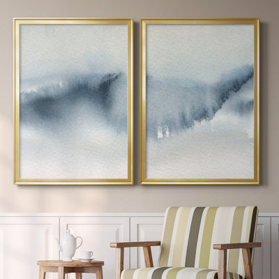 Summer Rain I - ensemble de 2 reproductions d'art sur toile encadrées