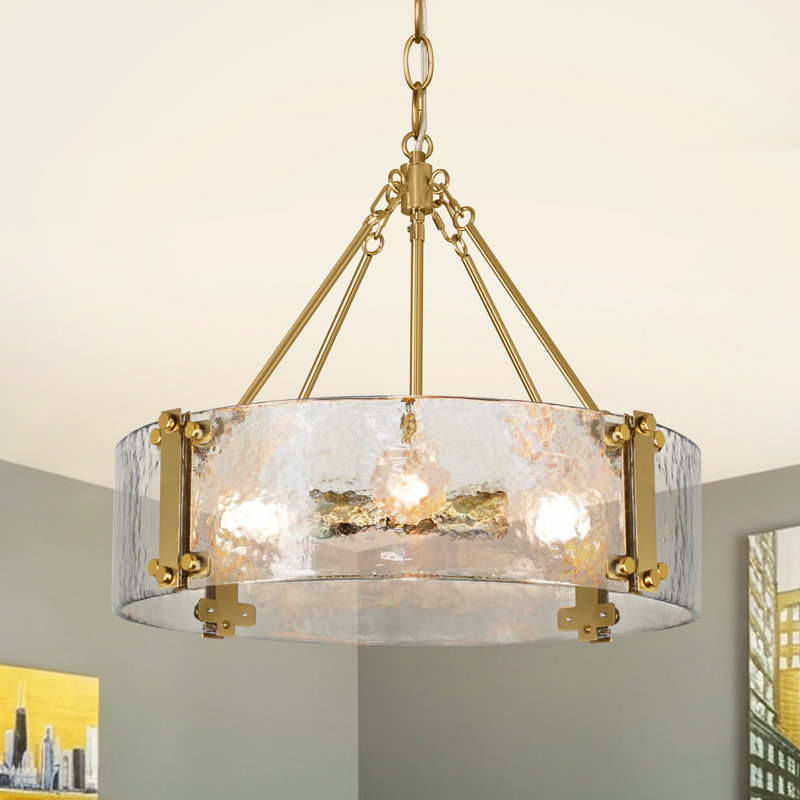 Lustre 4 lumières à lustre cylindrique moderne de 23,03 po