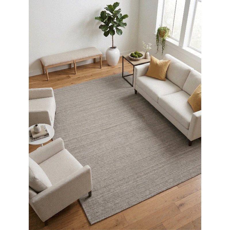 Tapis gris clair Namaskar, Rectangle 9 pi x 12 pi