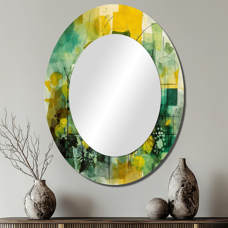 Green Balancing - Miroir mural moderne ovale, 40 po x 30 po