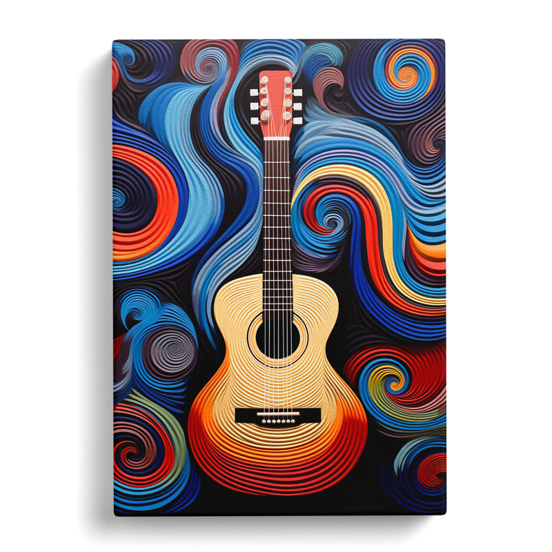 Acoustic Guitar Op - Wrapped Canvas Print, 50cm H x 35cm W x 3cm D