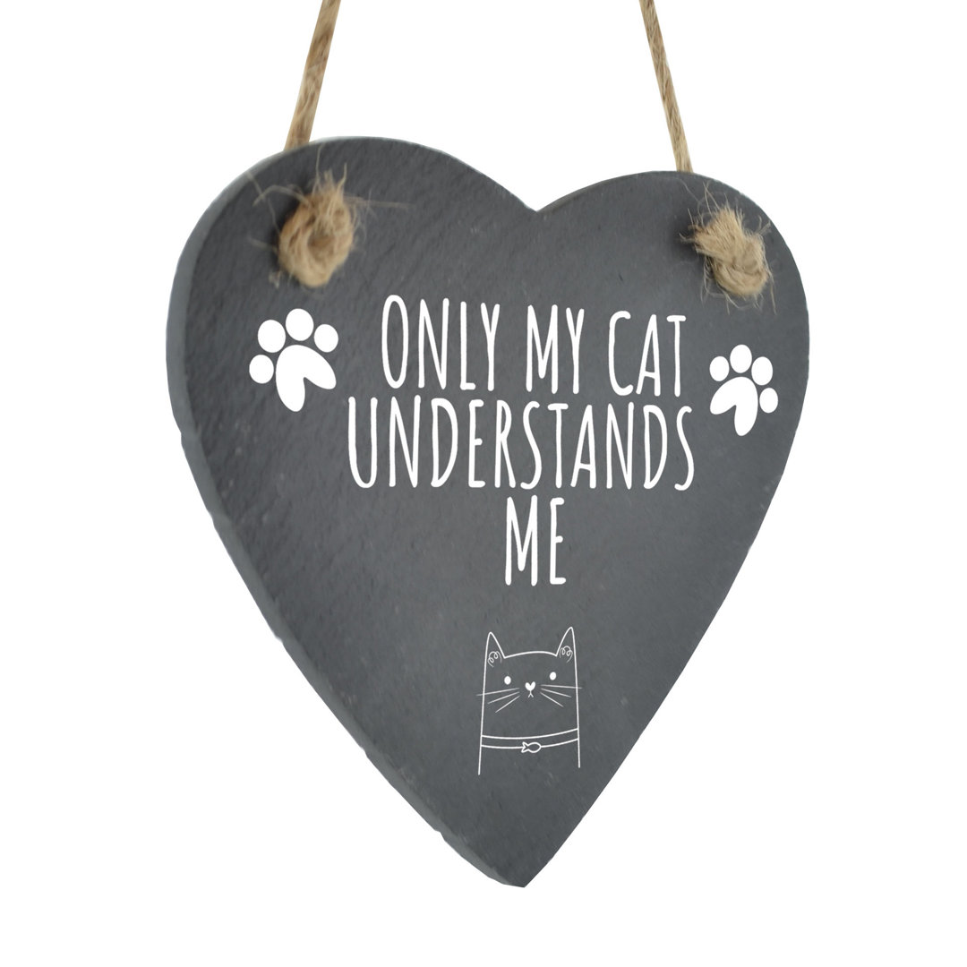 Heinrich Cats Understand Me Heart Slate Wall Décor
