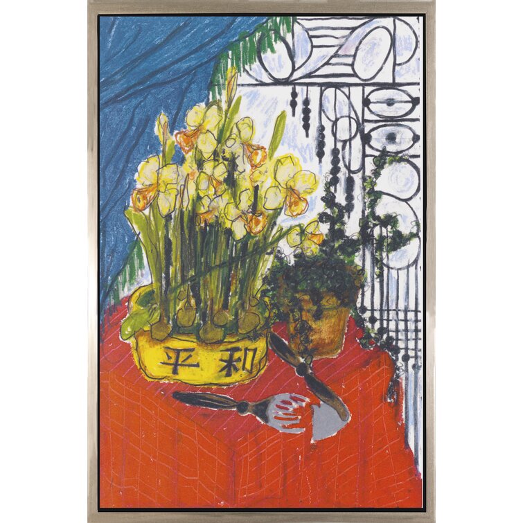 CHC Art, Inc. Daffodil Still Life - Floater Frame Painting on Canvas ...