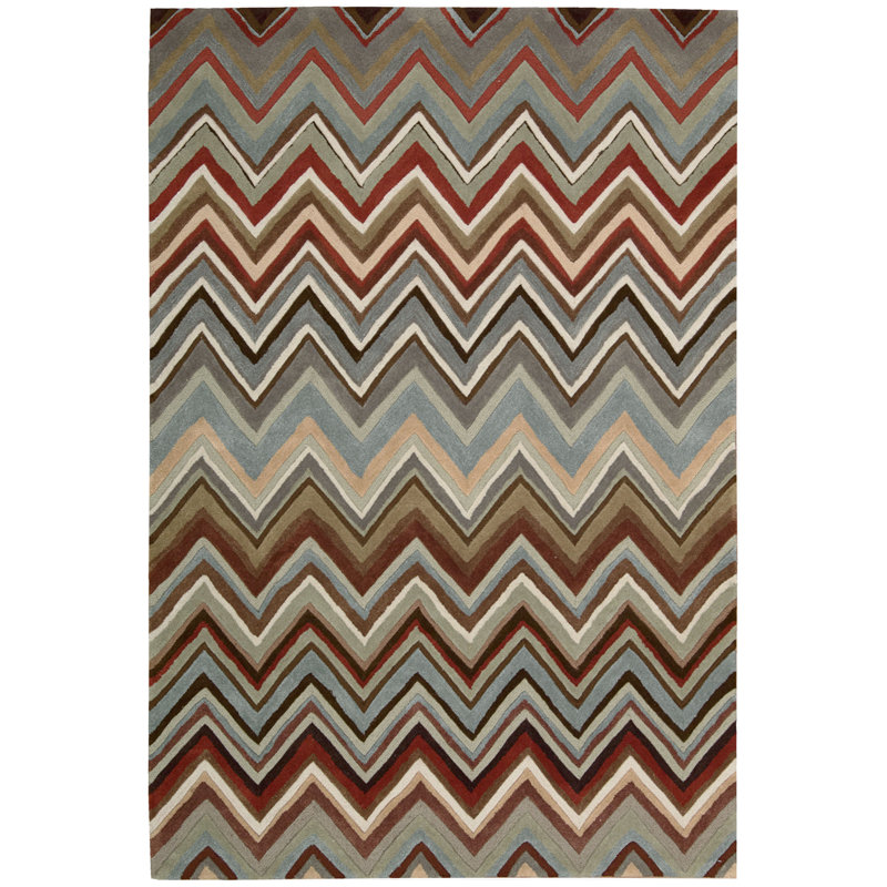Lebofsky Hand-Tufted Blue Area Rug, Rectangle 3'6" x 5'6"