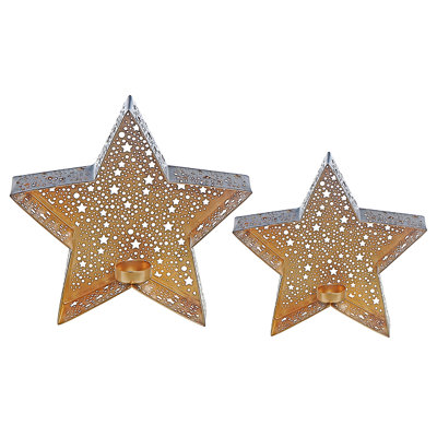 Ensemble de 2 porte-bougies chauffe-plat en métal