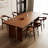 Nut-brown Rectangular Solid Wood Dining Table-1968567780