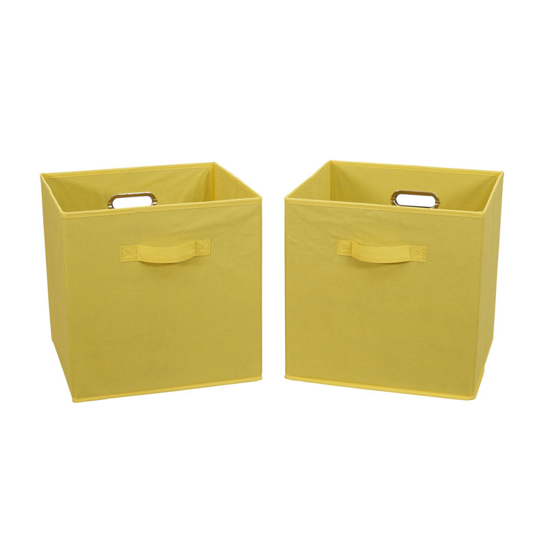 Household Essentials Fabric Bin, Yellow