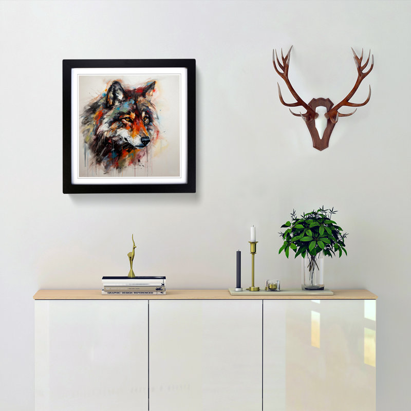 Single Picture Frame Print on Wood, Black Framed