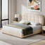 Lit plateforme tapissier avec tête de lit Boucle, base de lit Cloud, coins arrondis doux-558553781-558553783