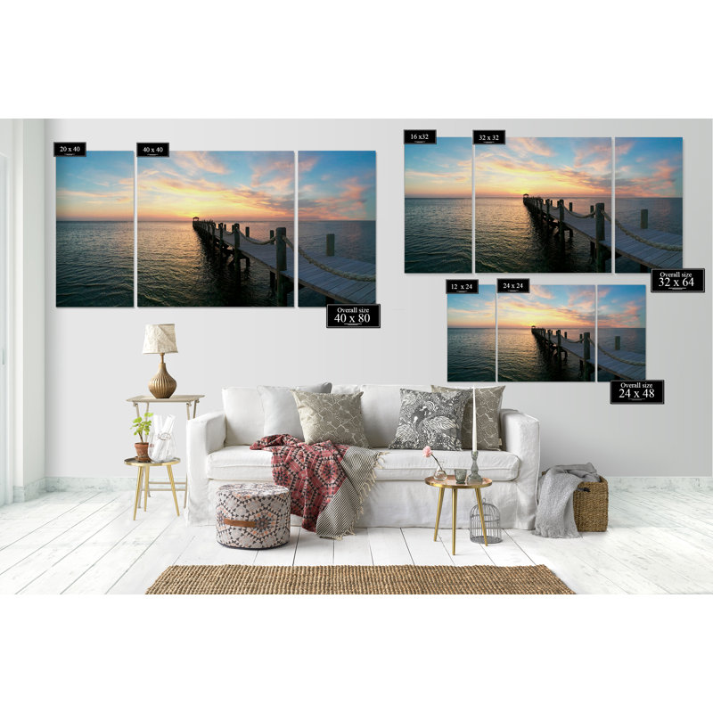 « dockside », photo multi-pièces de première qualité sur toile, H 24 po x l 48 po x P 1,5 po