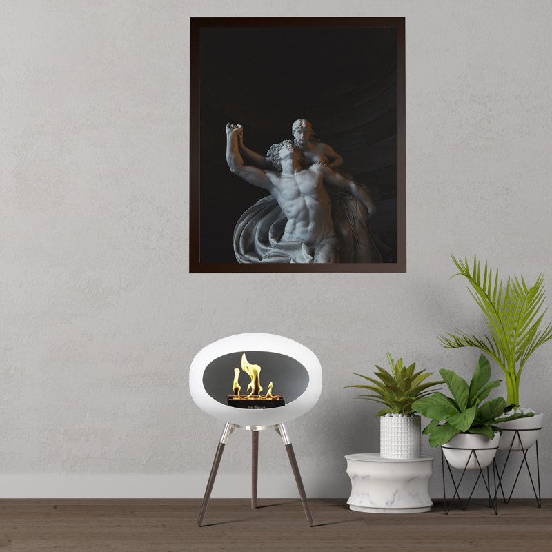 Le Feu 52cm W Bio-Ethanol Fireplace with 27 BTU, Black/Oak, 80cm H x 52cm W x 52cm D