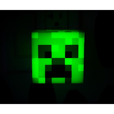 Minecraft Green Creeper Plug-In Nightlight with Auto Dusk to Dawn Sensor