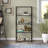 Celine 66"H 4-Tier Metal Glass Wide Rectangular Bookcase in Blackened Bronze-1613347423