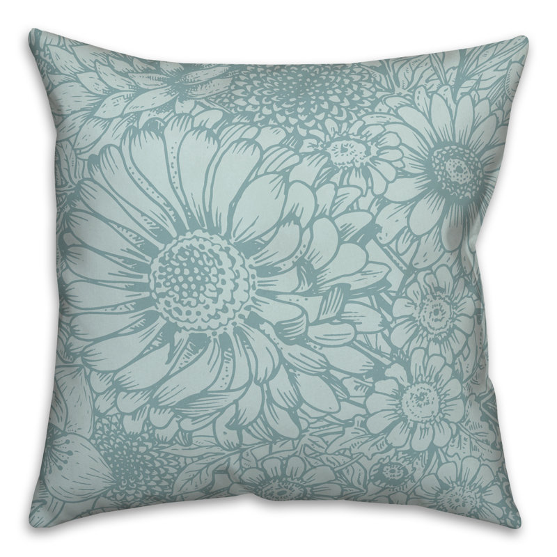 Hello Floral Reversible Throw Pillow, 16" x 16"
