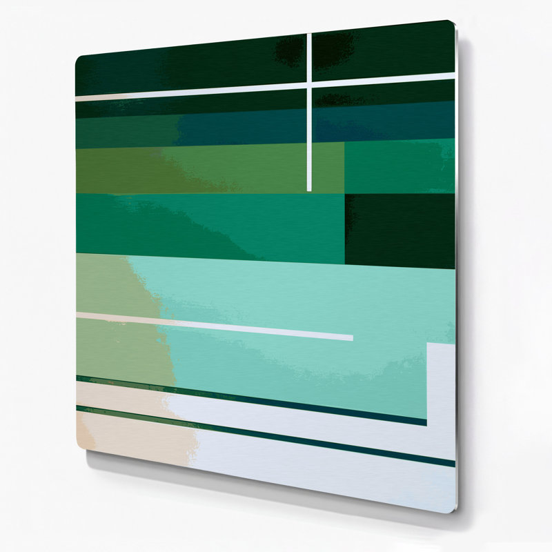 Art mural rigide en métal vert 50, H 16 po x l 16 po