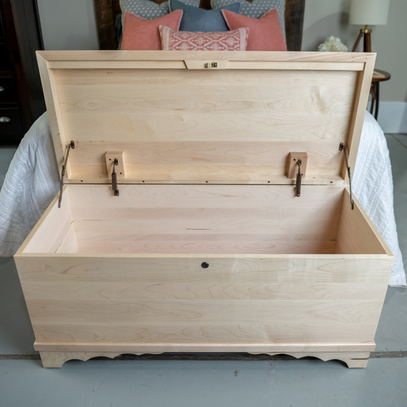  Waterfall Solid Wood Hope Chest, Brown Maple, Natural Stain, 36", Brown Maple Wood Natural