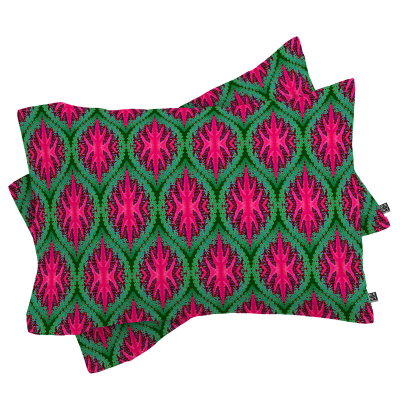 Taie d’oreiller feuilles ikat Wagner Campelo, Très grand