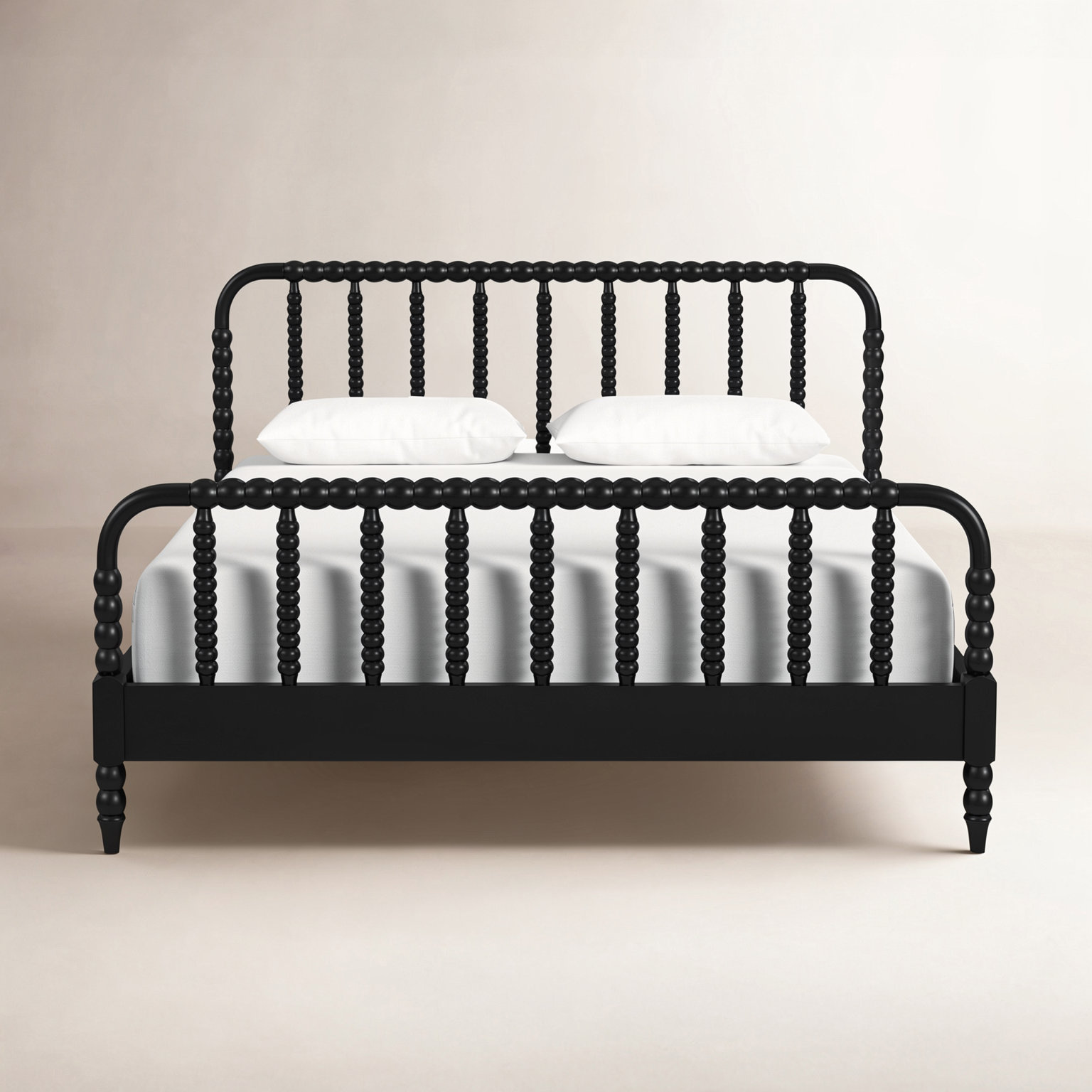 Benbrook Wood Spindle Bed, Black, Queen