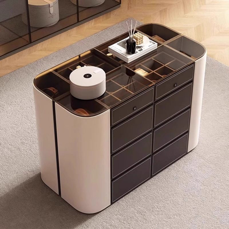 Vitrine à bijoux et commode à double face de couleur kaki 47,24 po
