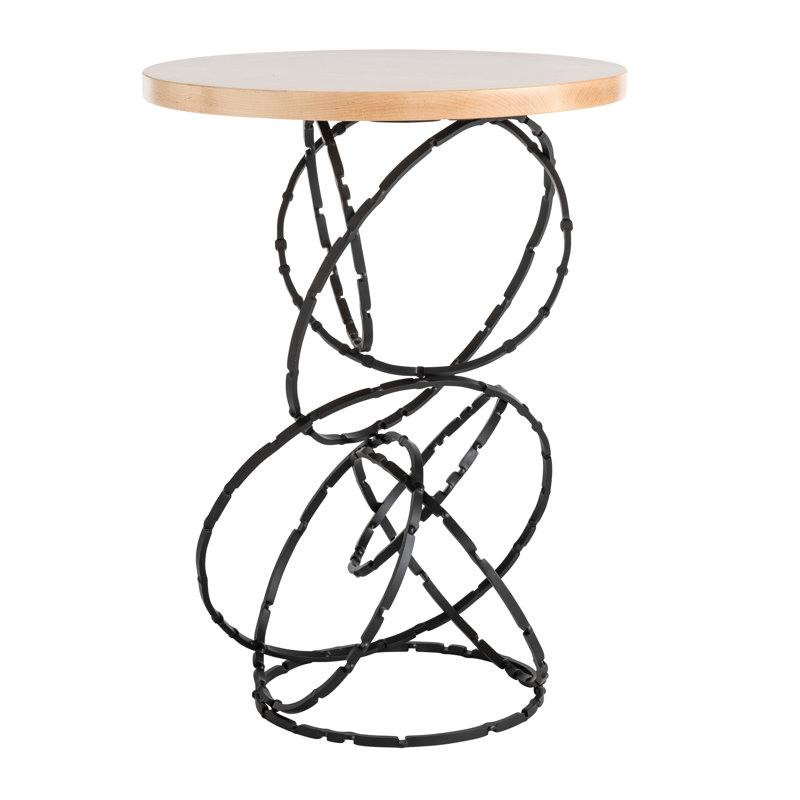 Olympus Solid Wood Top Accent Table, Espresso Maple, Ink