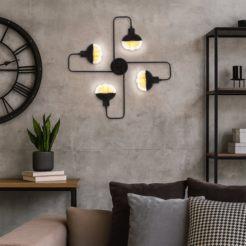 Plafonnier semi-encastré 4 lumières